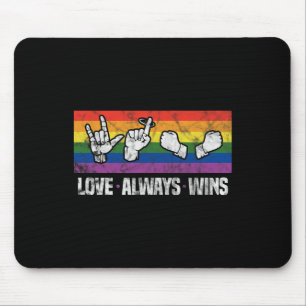 Liefde wint altijd ASL Deaf Awareness LGBT Gay Pri Muismat