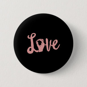 Liefde wint altijd ASL-leraar doof bewustzijn Ronde Button 5,7 Cm