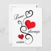 Liefde wint altijd briefkaart (Voorkant / Achterkant)