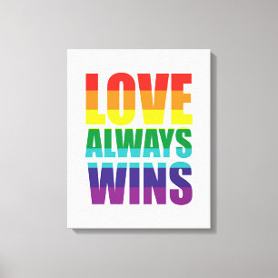 Liefde wint altijd canvas afdruk