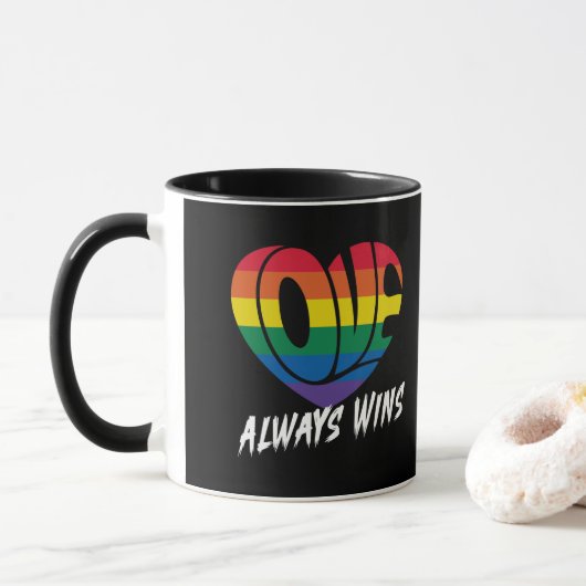 Liefde wint altijd de lGBTQ-prijs Mok (Met donut)