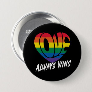 Liefde wint altijd de lGBTQ-prijs Ronde Button 7,6 Cm