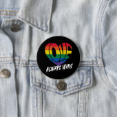 Liefde wint altijd de lGBTQ-prijs Ronde Button 7,6 Cm (In situ)