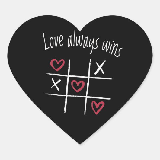 Liefde wint altijd hart sticker (Voorkant)