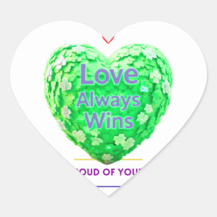 Liefde wint altijd – Inspirerend groen hart motiv Sticker