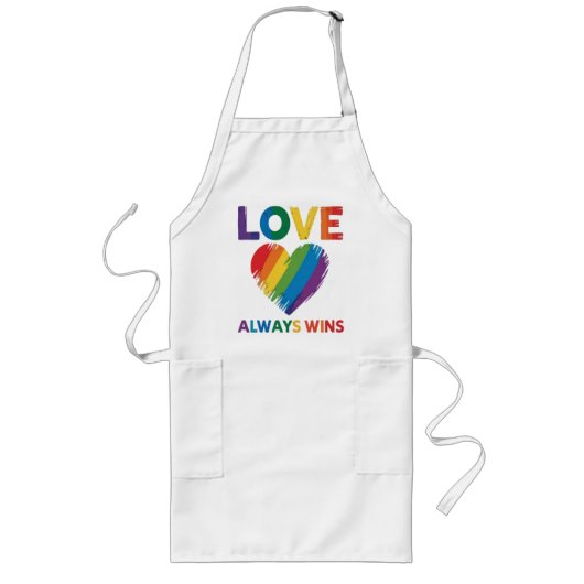 Liefde wint altijd LGBT Lang Schort (Voorkant)