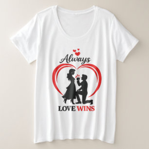 Liefde Wint Altijd Plus Size Dames T-shirt