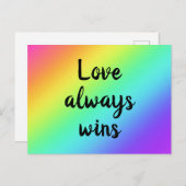 Liefde wint altijd regenboog Briefkaart (Voorkant / Achterkant)