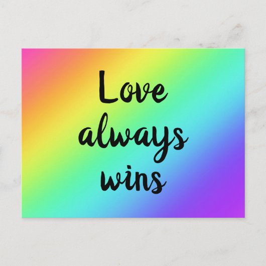 Liefde wint altijd regenboog Briefkaart (Voorkant)