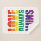 Liefde wint altijd sherpa deken (Voorkant (horizontaal))