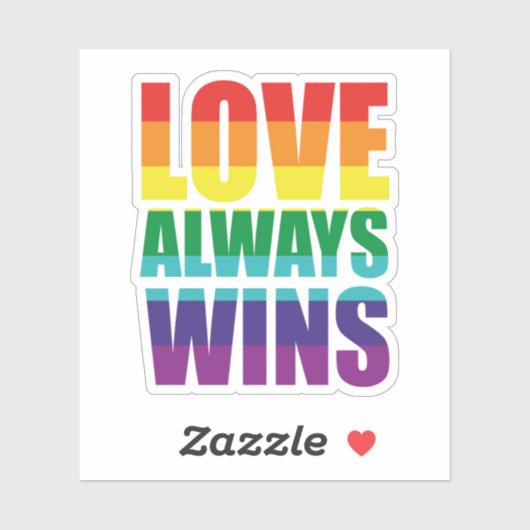 Liefde wint altijd sticker (Vel)