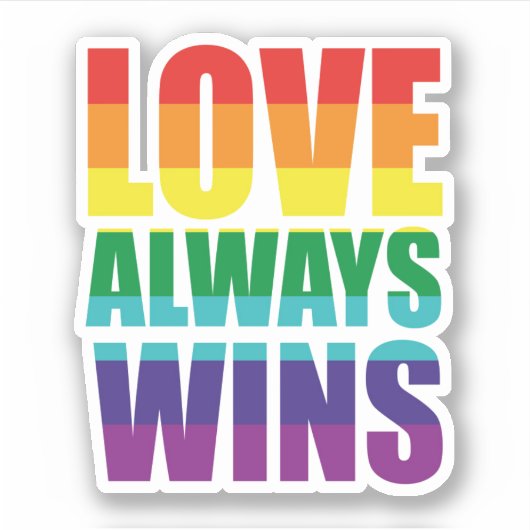 Liefde wint altijd sticker (Voorkant)