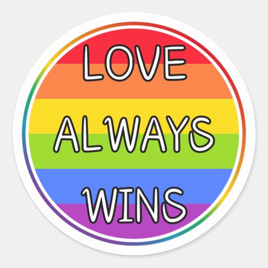 Liefde wint altijd Sticker, Pride, LGBTQ+ Stickers (Voorkant)