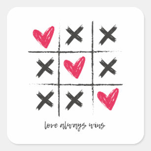 Liefde wint altijd vierkante sticker
