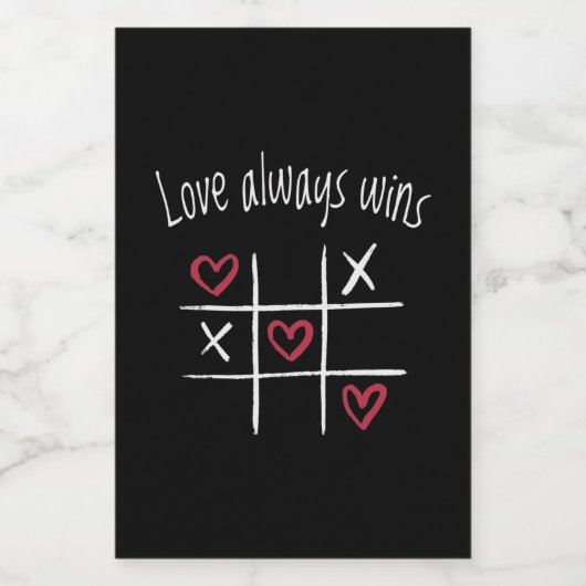 Liefde wint altijd voedselcontainer etiket (Enkel label)