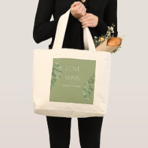 Liefde wint gepersonaliseerde Canvas tas