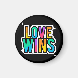 Liefde wint. LGBTQ+Pride. Regenboog. Magneet