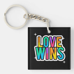 Liefde wint. LGBTQ+Pride. Regenboog. Sleutelhange Sleutelhanger