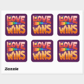 Liefde wint LHBT-Sticker Vierkante Sticker (Vel)