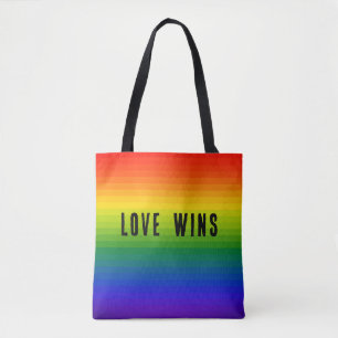 Liefde wint. Liefde is Liefde Rainbow Gradient Str Draagtas