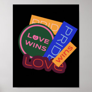 Liefde wint. Pride. Pride wint. LGBT+Pride Poster