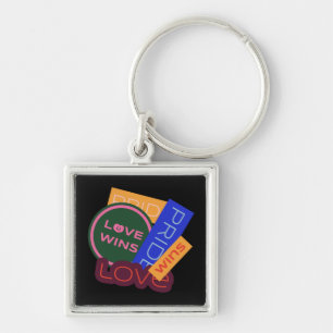 Liefde wint. Pride. Pride wint. LGBT+Pride Sleutelhanger