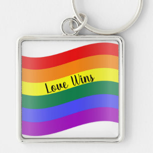 Liefde Wint Regenboog Strepen Sleutelhanger