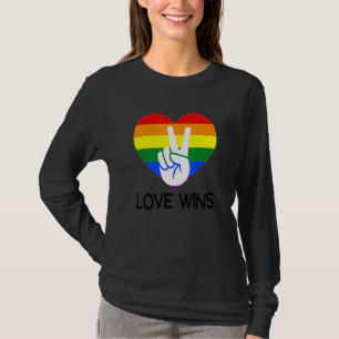 Liefde Wint Regenboog Vlag Hart Gay Pride Lesbisch T-shirt