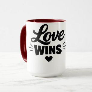 Liefde Wint Romantische Quote Koffiemok – Cute Val Mok