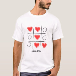 Liefde wint Tic Tac Toe Design T-shirt