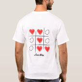 Liefde wint Tic Tac Toe Design T-shirt (Achterkant)