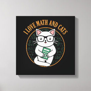 Liefde Wiskunde en katten wiskundedocenten Wiskund Canvas Afdruk
