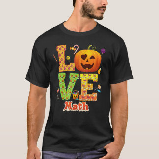 Liefde Wiskunde Leraar Pompoen Halloween Zoete Sno T-shirt