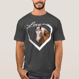 Liefde Wit Bruin Paard Liefhebber van Paarden Gift T-shirt