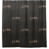 Liefde, witte neonletters, zwarte achtergrond, douchegordijn (Voorkant)