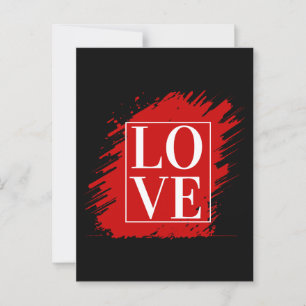 LIEFDE WITTE TYPOGRAFIE RODE KUNST BRIEFKAART
