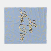 Liefde woont hier blauw fleece deken (Voorkant (Horizontaal))