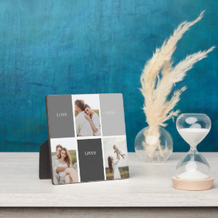 Liefde woont hier Drie foto familiegeschenk Fotoplaat