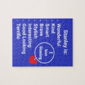 Liefde & Woorden - Blauw met Hart: Jigsaw Puzzel (Horizontaal)