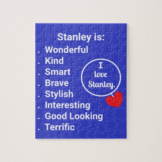 Liefde & Woorden - Blauw met Hart: Jigsaw Puzzel (Verticaal)