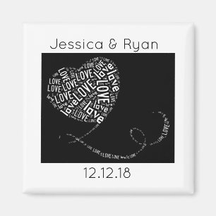 Liefde Word Art gepersonaliseerd Magneet