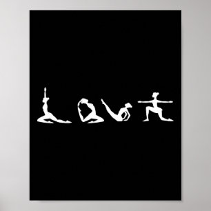Liefde Yoga Typografie Cute Meditatiehouding Yoga Poster