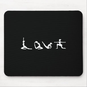 Liefde Yoga Typografie Schattige Meditatiehouding Muismat