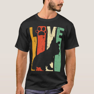 Liefde Yorkie Cute Hond Pootafdruk Yorkshire Terr T-shirt