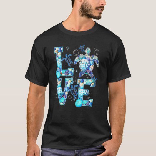 Liefde Zee Turtle Beach Zee Ocean T-shirt (Voorkant)
