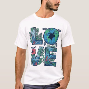 Liefde Zeeschildpad Aarde Tropisch T-shirt