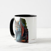 Liefde zelf waard mantra met artistieke lynx Mok (Voorkant links)