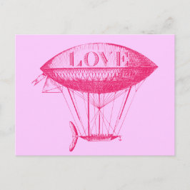 liefde Zeppelin Roze Briefkaart
