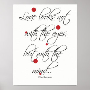 Liefde ziet er niet uit met de ogen poster