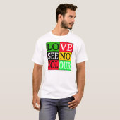 Liefde ziet geen kleur — T-shirt (Voorkant volledig)